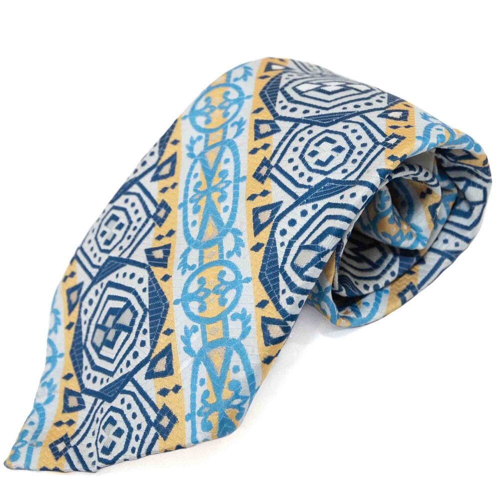 Designers Collection Vintage Retro Gold Blue Yellow 60's 70's Necktie Neck Tie